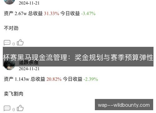杯赛黑马现金流管理:奖金规划与赛季预算弹性 杯赛黑马现金流管理:奖金规划与赛季预算弹性